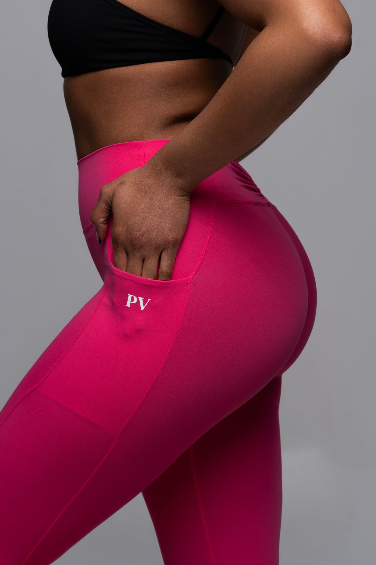 Pink V Back Leggings