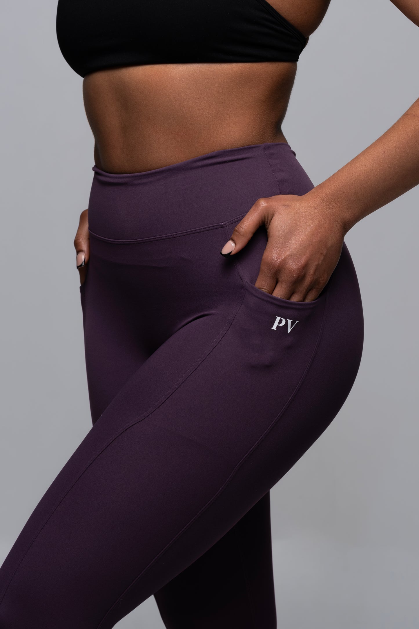 Purple V Back Leggings