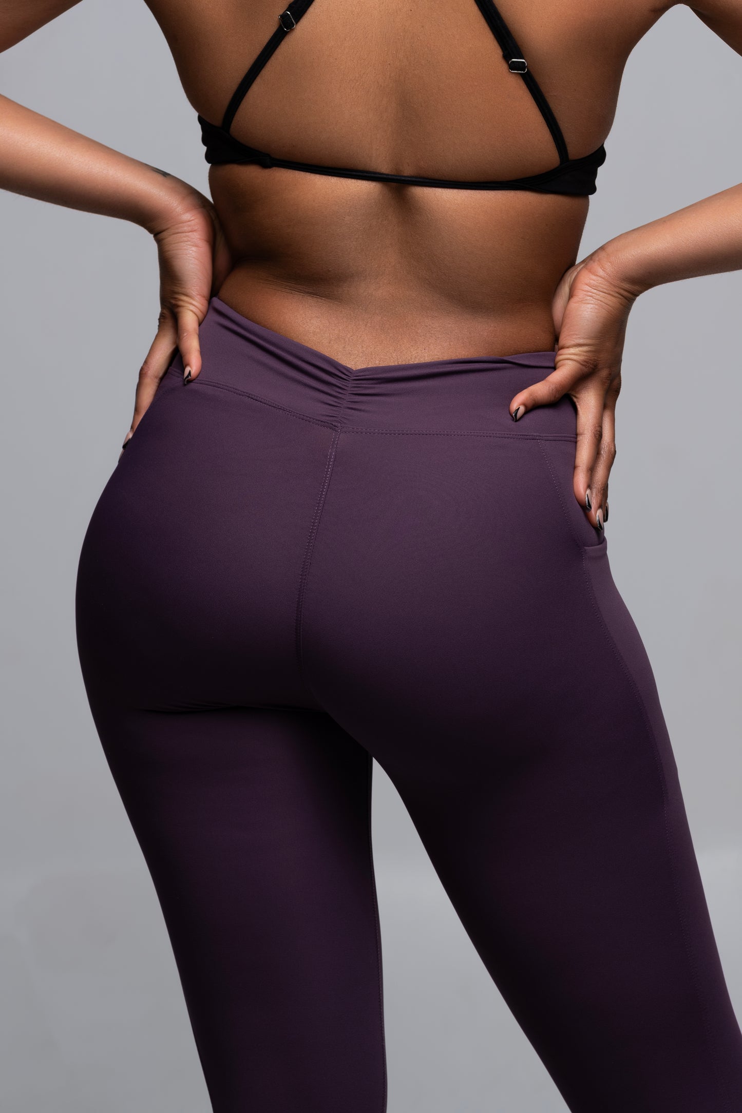 Purple V Back Leggings